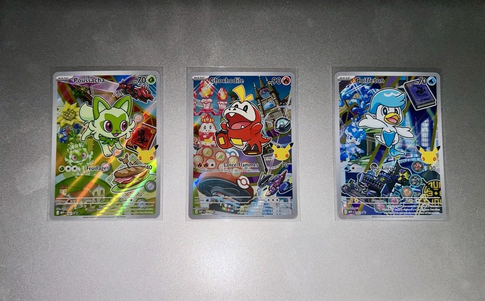 Pokémon Série 3 FR Lot 3 cartes Holo Poussacha Chochodile Coiffeton - Photo 1/1