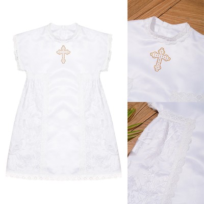 Baby Mädchen Taufe Kurzarm Taufanzug Kommunion Kleid Geschenke Taste Drücken