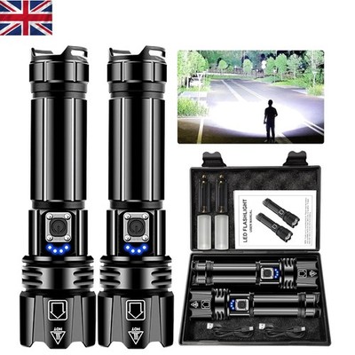 Extreme Helligkeit 900000 Lumen LED Taschenlampen - Wasserdicht & Wiederaufladbar Set