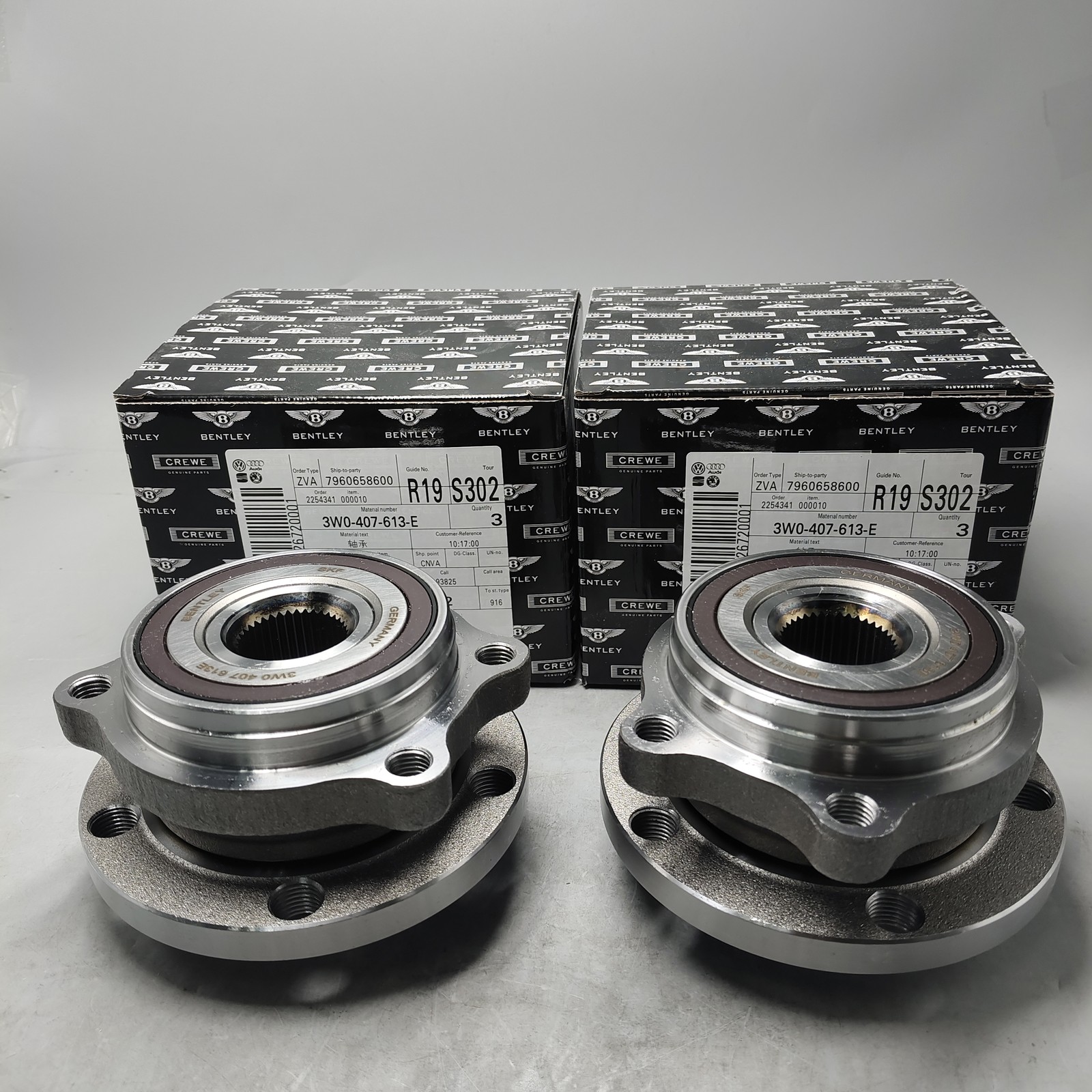 Bentley Continental GT 2004-2018 Hub bearing assemblies 2 pcs P/N 3W0407613E