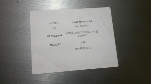 Toshiba Tecra Z50-E 15.6" IC i5-7300U 2.60GHz 8GB 256GB SSD W10 Laptop (B1689) - Picture 12 of 12