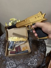 Desert Eagle Toy Pistol Shell Ejecting Foam Dart Blaster Manual Prop Gold