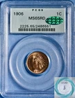 1906 1C Indian Head Cent PCGS MS65 RD w/CAC - Blistering Red in OGH