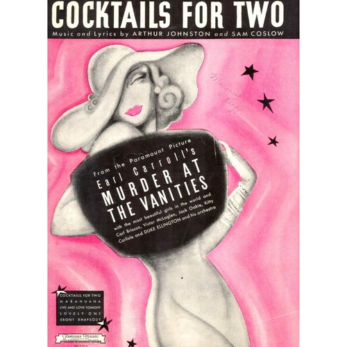 Cocktails For Two 1934 Sheet Music Piano Murder At The Vanities Film eBay
