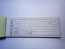 Carbonless Cash Money Rent receipt record book 2 part 50 sets duplicate copy 