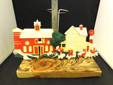 2 Vintage HOMCO Wall Décor Red Barn & Farm House Plaques Antique 1975 USA Made