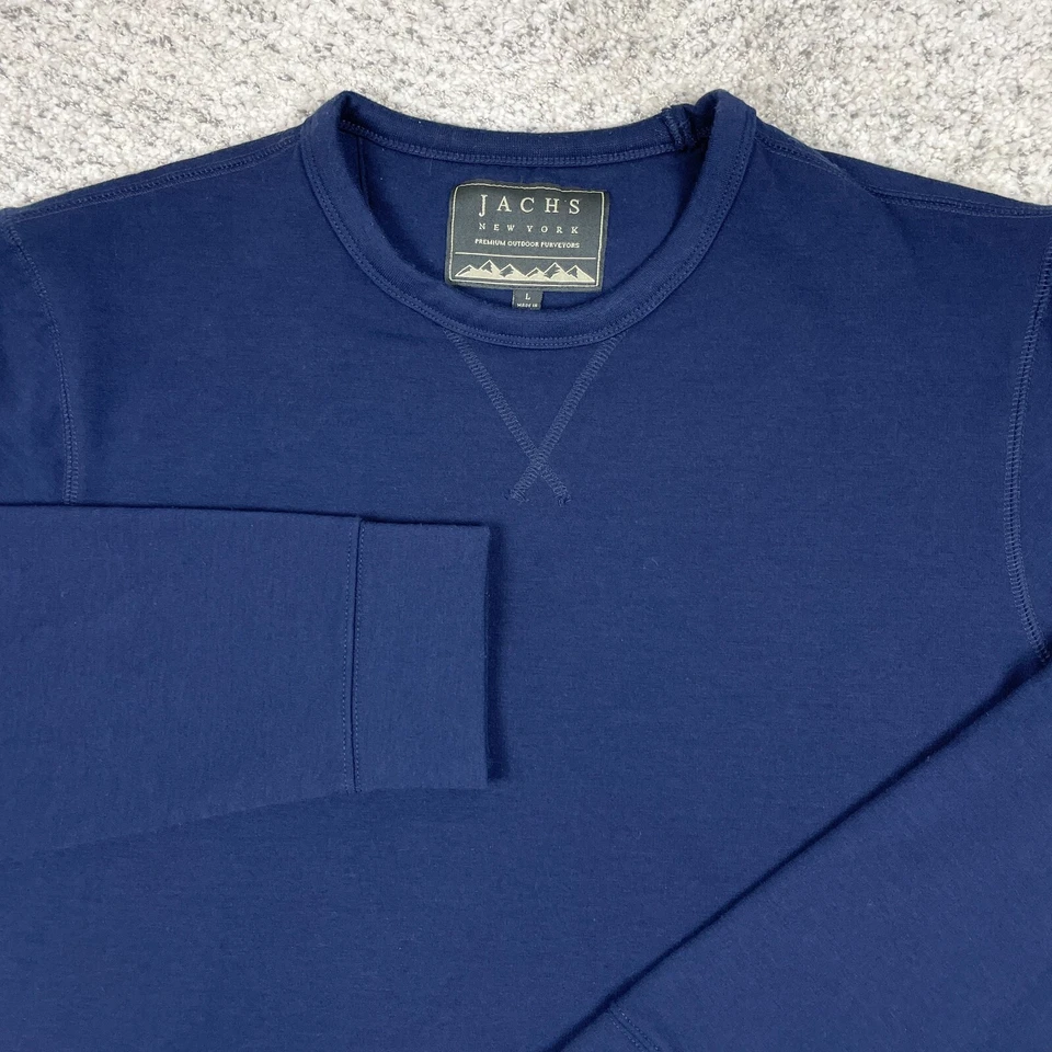 Jachs Sweatshirt Mens Large Sweater Pullover Crew Neck Fleece Navy Blue EUC - Image 3 of 4