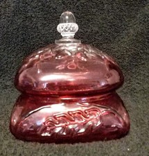 Northwood Royal Oak Rubina/Cranberry Covered Butter Dish 1891c            (Rare)