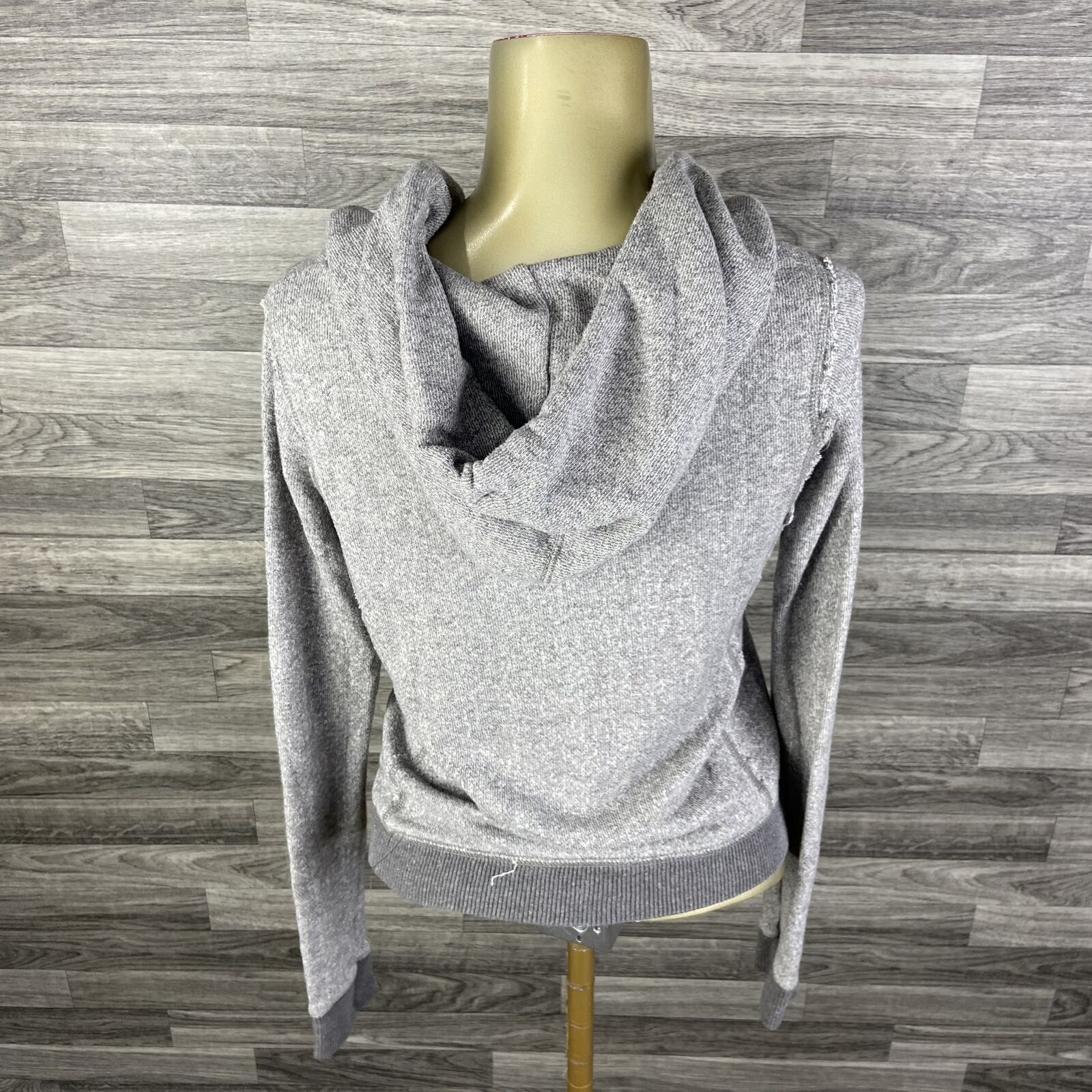 AMERICAN EAGLE Pullover Drawstring Tie Grey Sweat… - image 3
