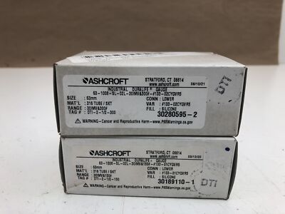 (QTY.2) ASHCROFT DTI-2-1/2-300 INDUSTRIAL DURALIFE GAUGE