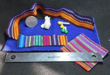 Rug Guatemalan Backstrap Mix Pieces Maracas Chicken Base 1:12 Mini 7331 AS IS