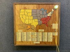 Vintage Hand Made Folk Art Electric United States Matching Game - 21 x 20