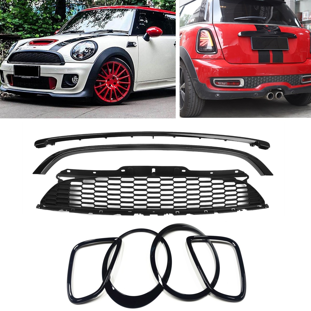 BNW MINI R55 R56 クーパーＳ(前期2007〜2010) For BMW MINI COOPER R55 R56 R57 2007-2015 JCW Style Light+Grill