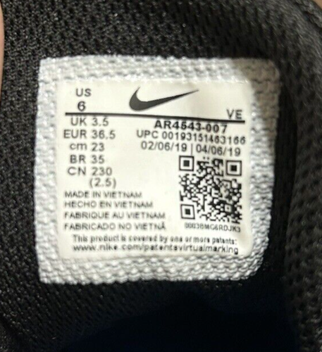 Nike Renew AR4543-007 Black Running Shoes Sneakers Womens Size 6 - Picture 7 of 8