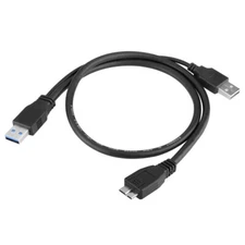 USB 3.0 A Male to USB 3.0 with 2.0 Male Extral Power Data Y Splitter Cable