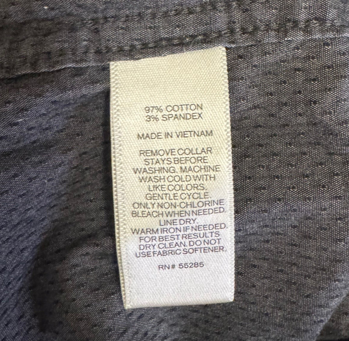 Express Men Fitted Button Down Dark Gray Shirt Si… - image 5