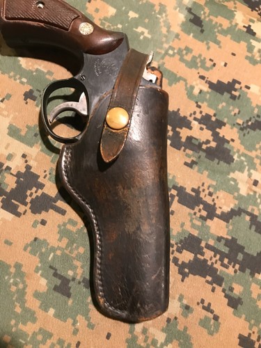 Vintage Distressed Leather Tom Threepersons RH Holster S&W 4" K Frame