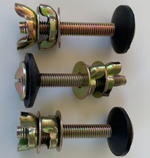 3 inch Nickle Plated 5/16" Iron Toilet Tank Bolts 3-Pack by NuFlush