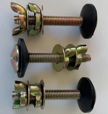 3 inch  Nickle Plated 5/16" Iron Toilet Tank Bolts (3-Pack) by NuFlush