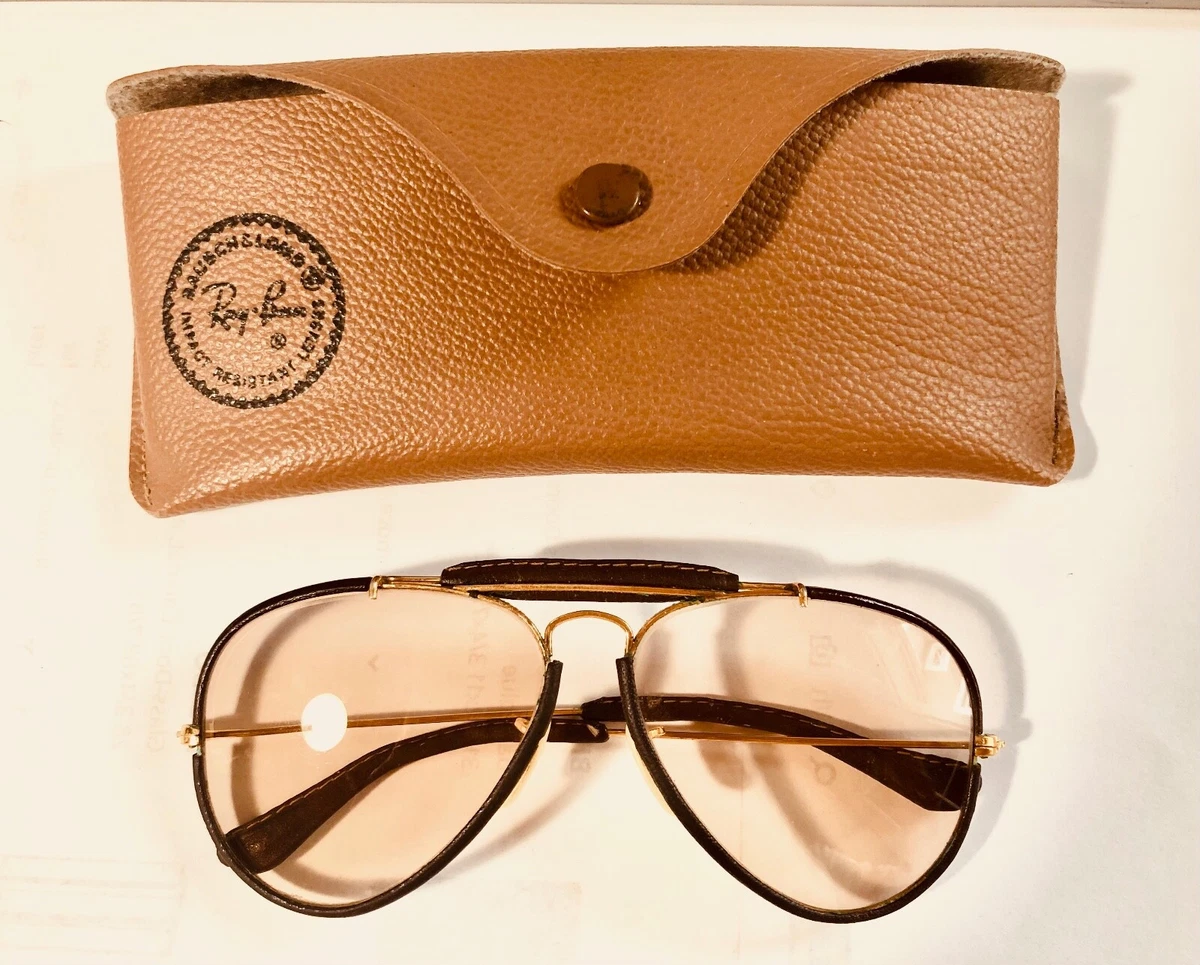 Vintage RAY BAN Leather Bausch Lomb Aviator
