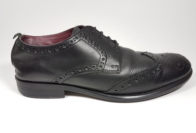 Next black leather wingtip brogue shoes 