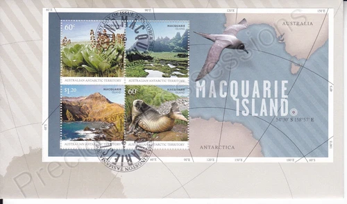 AUSTRALIAN ANTARCTIC TERRITORY AAT FDC 2010 MACQUARIE ISLAND SHEET KINGSTON PMK