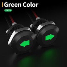 Led Indicator Pilot Dash Light Single Arrow Turn Signal Indicator Lights 12mm