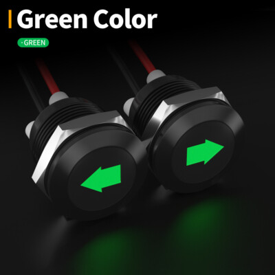 LED Indicator Pilot Dash Light Single Arrow Turn Signal Indicator Lights 12mm