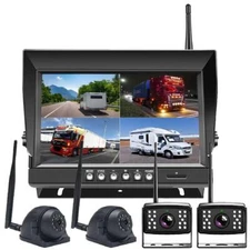 9" Digital Wireless Monitor DVR 1080P Side/Rear View Backup Camera For Truck Kit