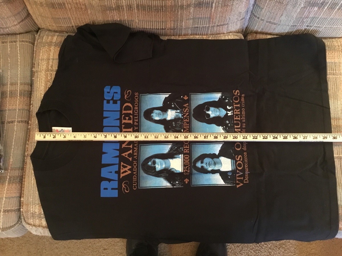 Ramones Vintage T Shirt Size XL Wanted Poster 1996 Final Tour | eBay