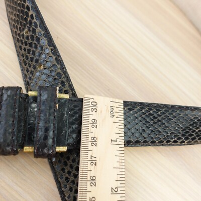 VINTAGE Real Snakeskin Belt Womens 28 Black Exotic Western Leather Dress Fashion VINTAGE Real Snakeskin Belt Womens 28 Black Exotic Western  main image 4