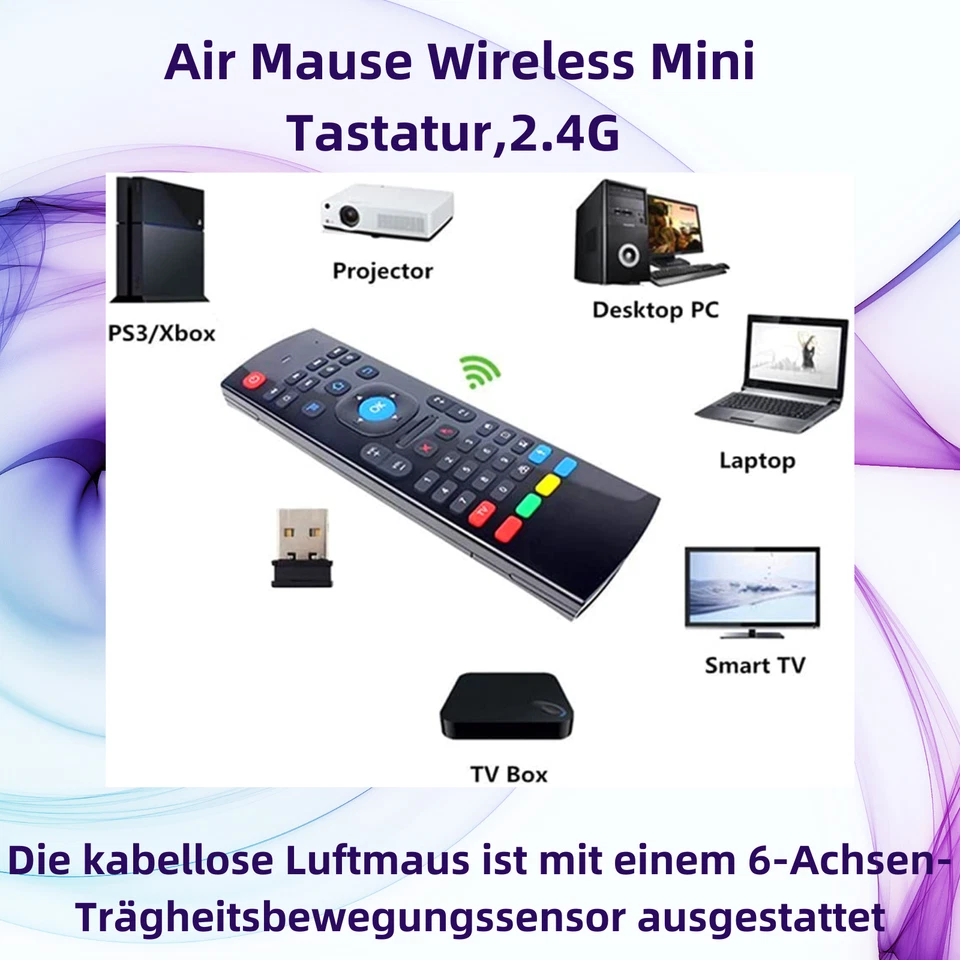 Q97C Airmaus 2.4G Teclado Ratón Ir Control Remoto Apto para Android Mac Windows - Imagen 3 de 4