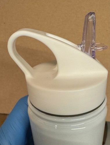 Box of 36 Double 2 Lid Insulated 17oz White Blank Water Bottle 500ml with Straw - Picture 3 of 12