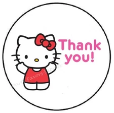 KITTY THANK YOU ENVELOPE SEALS LABELS STICKERS PARTY FAVORS