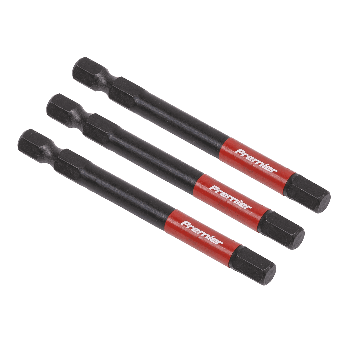 Sealey AK8264 Premier Hex Impact Power Tool Bits 6 x 75mm 3pc