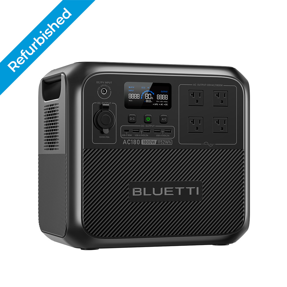BLUETTI AC180 1800W Power Station Solar Panel Optional BLUETTI AC180 1800W Power Station Solar Panel Optional