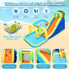 Giant Inflatable Water Slide Park Bouncer House with Water Gun&Splashing Pool