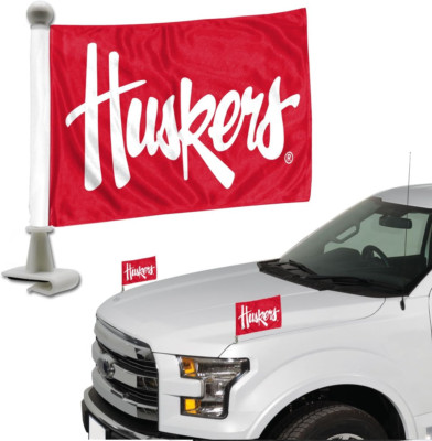 Nebraska Cornhuskers NCAA Ambassador Car Flag Set