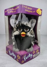 Rare 1999 Black Gray Husky Furby with Brown Eyes New in Box Sealed