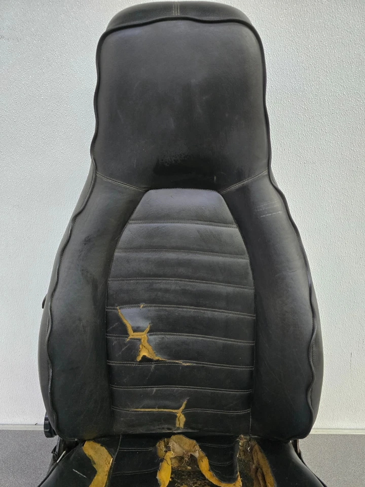 USED ORIGINAL RECARO PORSCHE 911 912E BLACK LEATHER PASSENGER BUCKET SEAT #13 — 第 4/4 张图片