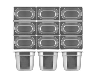 Gastronorm Container Gn1/9 H100Mm In Stainless Steel (1 Single Piece)
