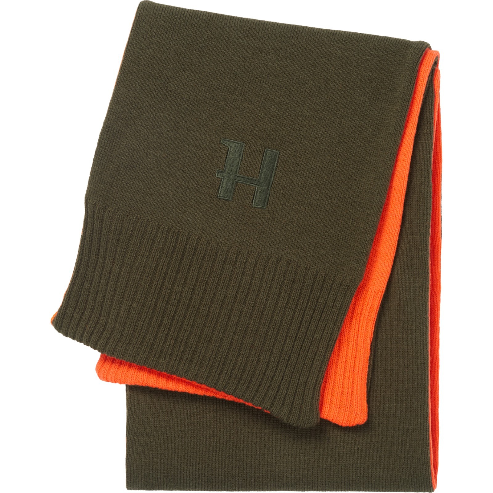 Härkila Ian Reversible Scarf Merino Wool Blend Orange Olive One Size