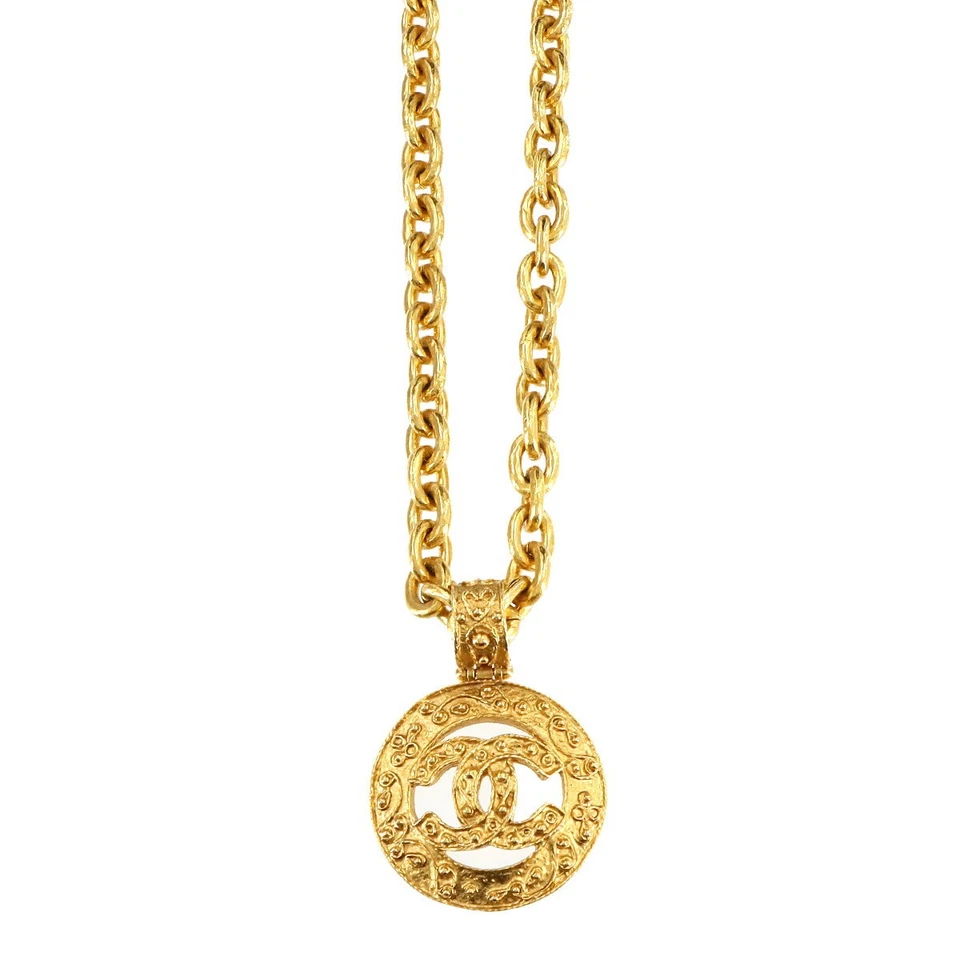CHANEL Coco Logos Lange Halskette Gold 94A Accessoire Vintage 90284832