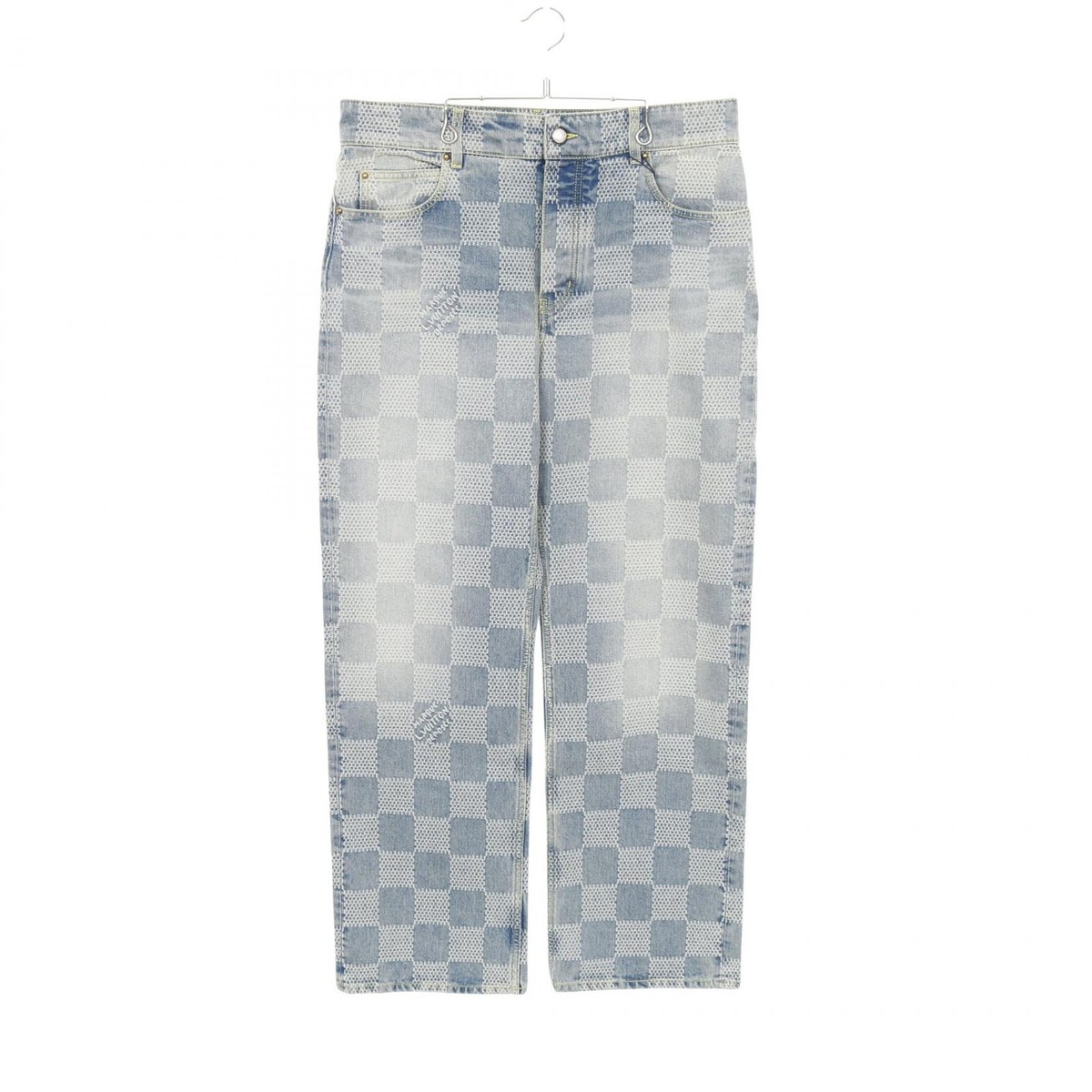 訳あり　LOUIS VUITTON パンツ　メンズ　USA 36 LOUIS VUITTON Damier Denim Skate Pants - Cotton Blue #36