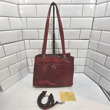 Patrica Nash Lauret Crossbody Shoulder Bag Purse Combo Red Leather Cross