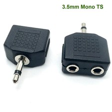 1 Male to 2 Female Gold Plated 3.5mm Y Audio Splitter Headphone Adapter Black Y