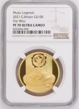 2021 Royal Mint UK Gold Proof Music Legends The Who 1oz £100 One Ounce NGC PF70