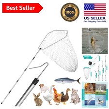 Versatile Chicken Catcher Set - Adjustable 29-74 in Net  Safety Hook for Birds