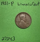 1931-P Lincoln Wheat Cent / Penny 1c Fine
