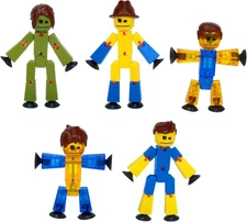 Zing StikBot Special Family Pack, Set of 5 Mixed Color StikBots Action Figures